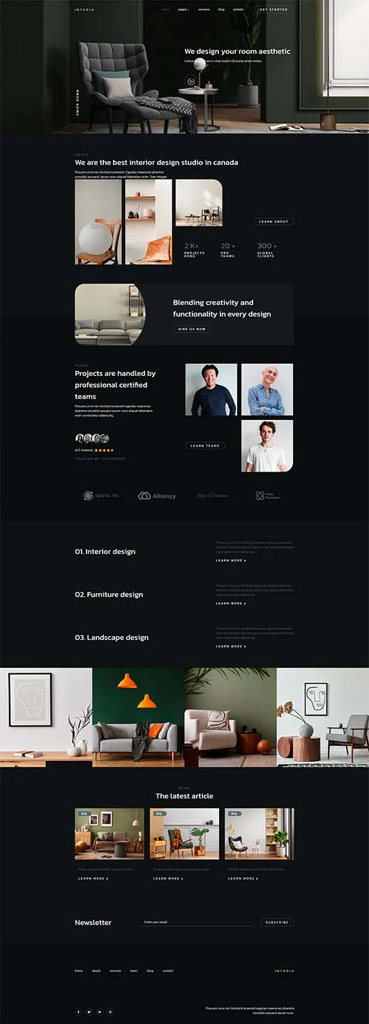 艺术/设计 Elementor 模板首页预览
