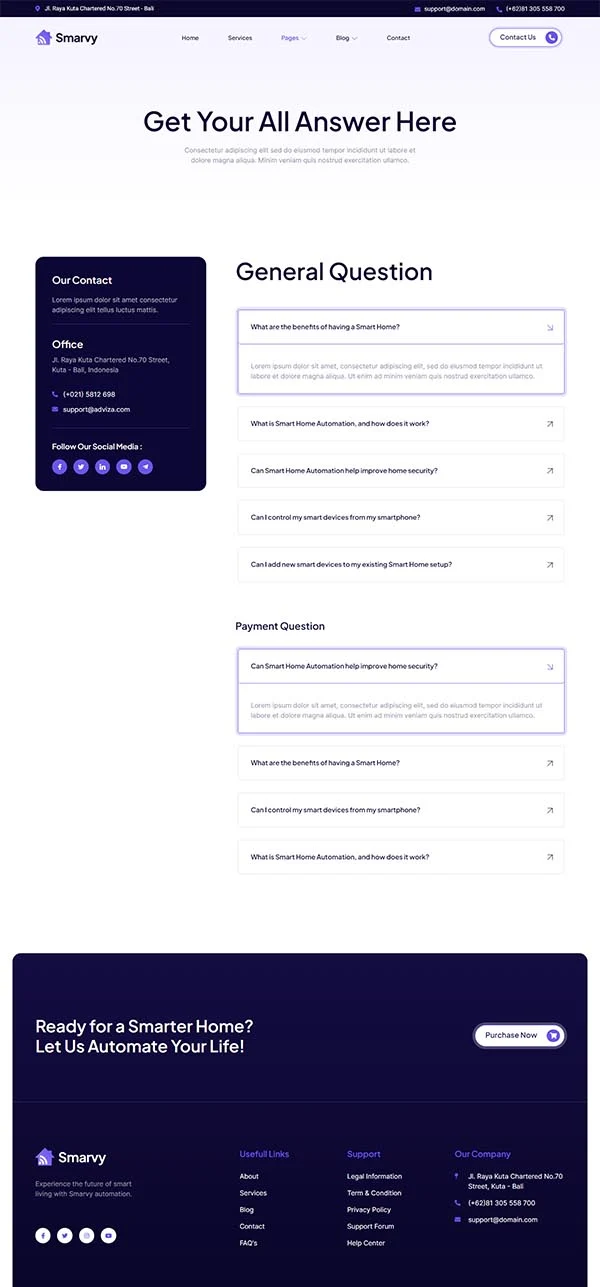 智能家居自动化公司Elementor网站模板_一键导入快速建站插图7-WP资源海 家居用品 Elementor 模板常见问题预览