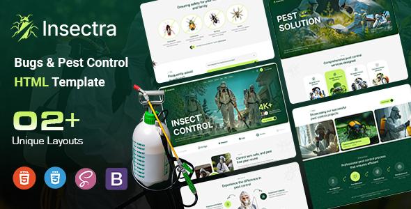 Insectra 害虫防治 HTML 模板