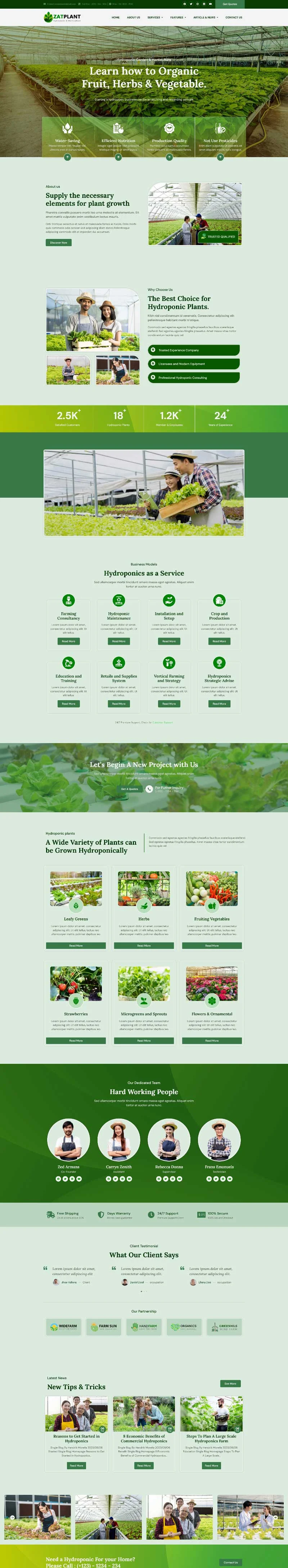 水培园艺Elementor网站模板_一键导入快速建站插图1-WP资源海 💐花卉/绿植 Elementor 模板首页预览