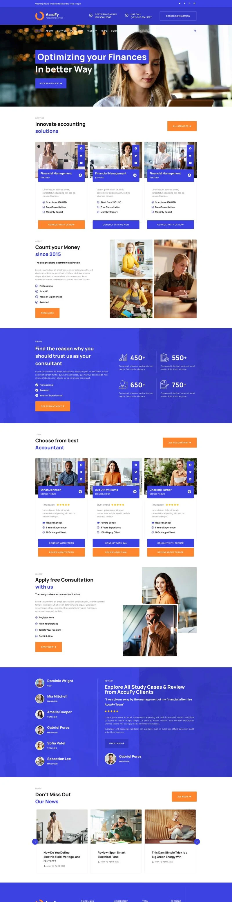 服务/咨询 Elementor 模板首页预览