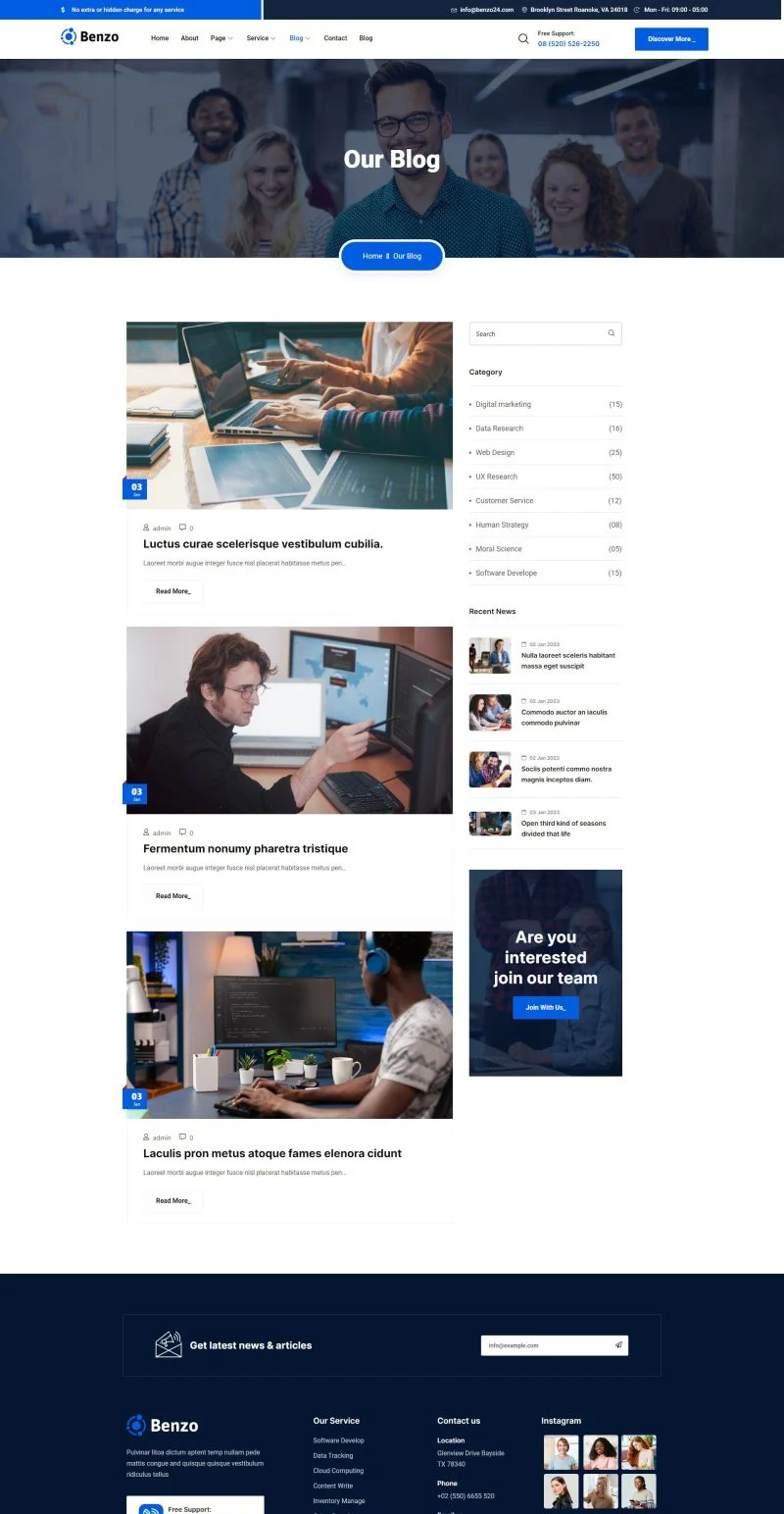 软件开发与IT服务Elementor网站模板_一键导入快速建站插图7-WP资源海 IT互联网 Elementor 模板博客页面预览