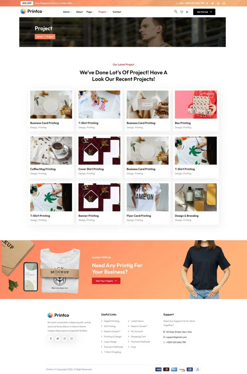 印刷设计与运输服务企业Elementor网站模板_一键导入快速建站插图4-WP资源海 企业 Elementor 模板项目案例预览