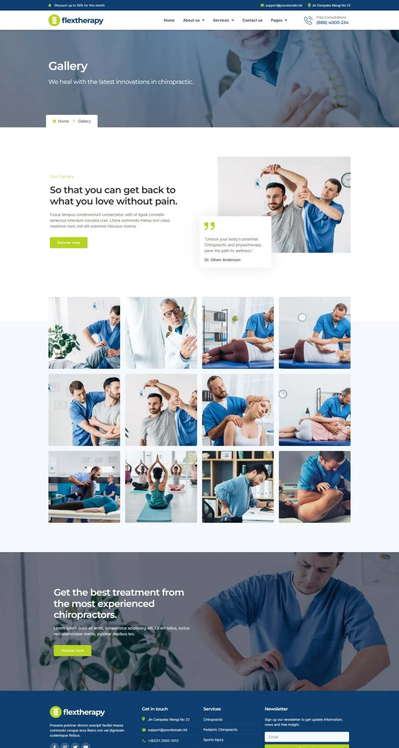 脊椎治疗与物理治疗服务Elementor网站模板_一键导入快速建站插图5-WP资源海 健康/医药 Elementor 模板图片展示预览