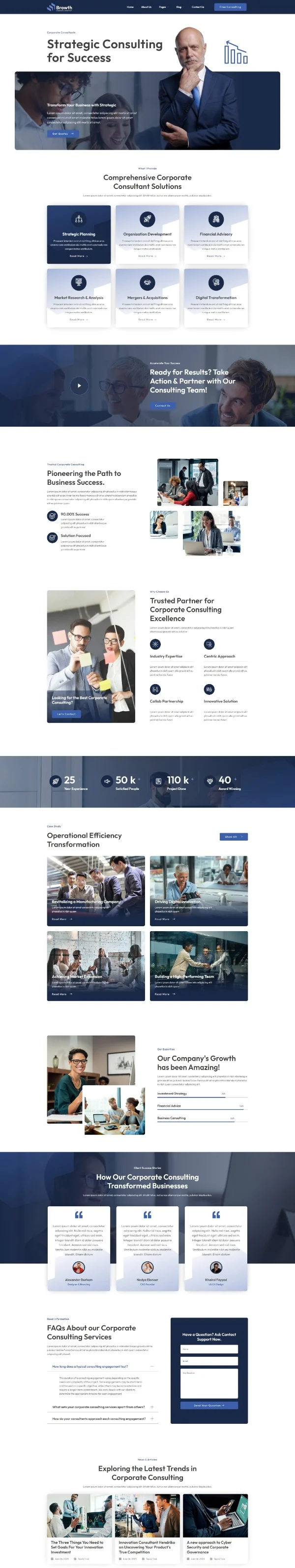 服务/咨询 Elementor 模板首页预览