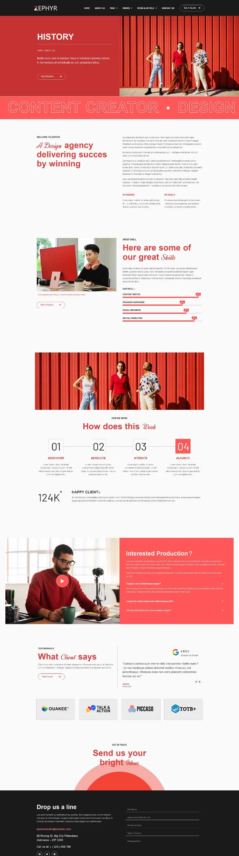 创意设计公司Elementor网站模板_一键导入快速建站插图2-WP资源海 艺术/设计 Elementor 模板关于我们预览