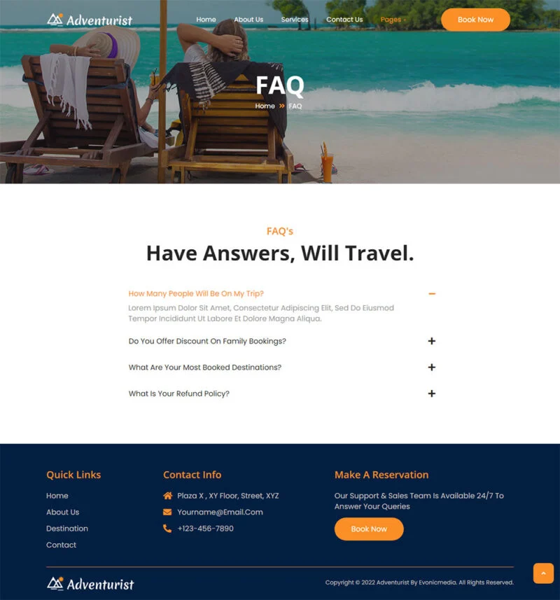 户外探险旅游公司Elementor网站模板_一键导入快速建站插图5-WP资源海 户外/旅行 Elementor 模板常见问题预览
