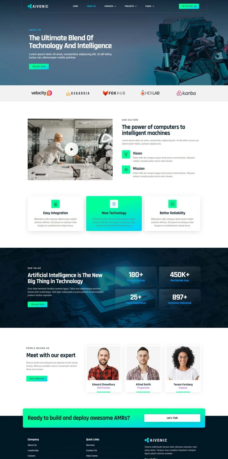 AI Elementor 模板关于我们预览