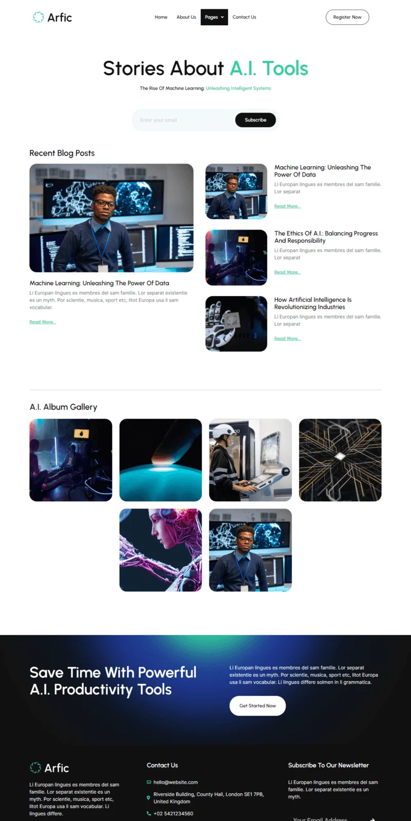 人工智能工具Elementor网站模板_一键导入快速建站插图2-WP资源海 AI Elementor 模板博客页面预览