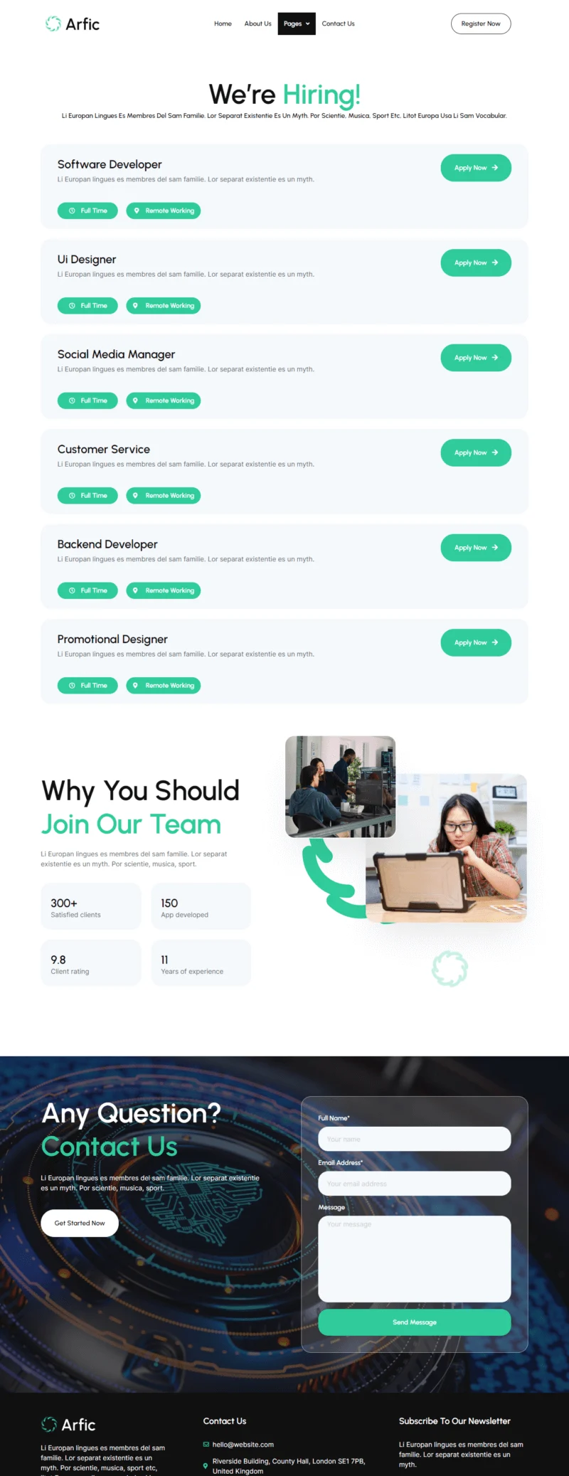 人工智能工具Elementor网站模板_一键导入快速建站插图5-WP资源海 AI Elementor 模板招聘页面预览