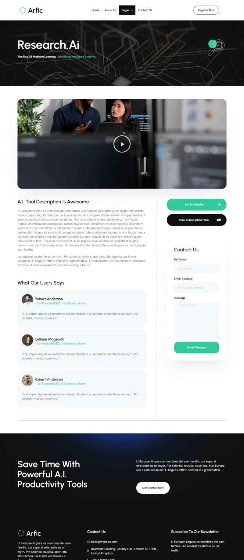 人工智能工具Elementor网站模板_一键导入快速建站插图6-WP资源海 AI Elementor 模板工具详情页面预览