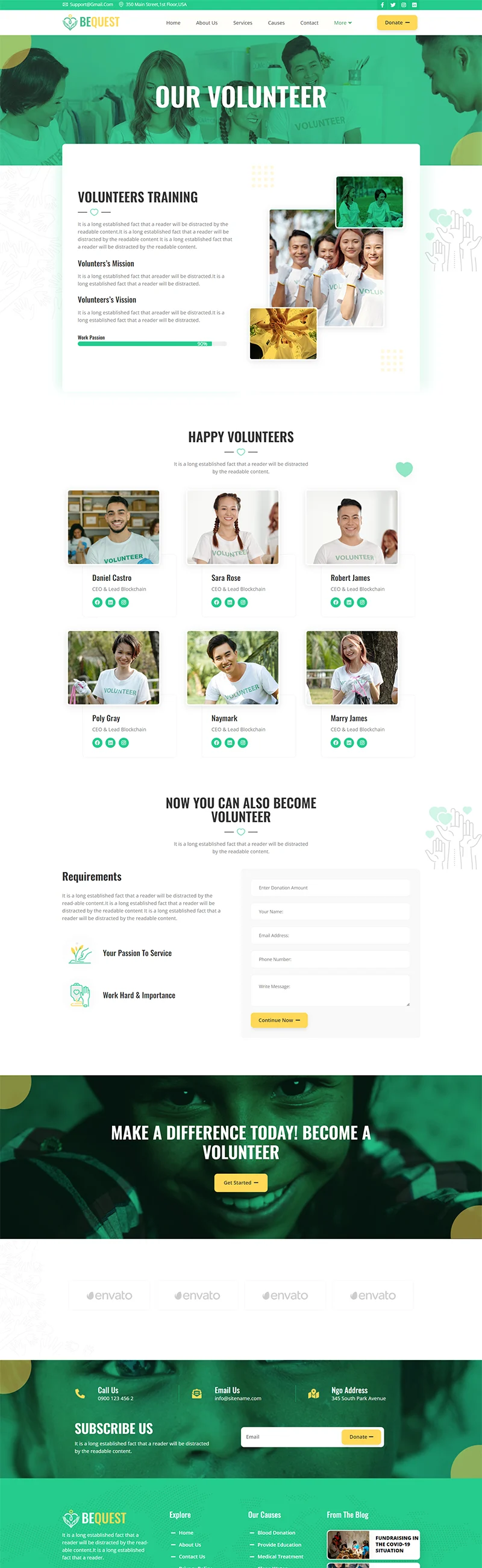 组织/机构 Elementor 模板团队页面预览