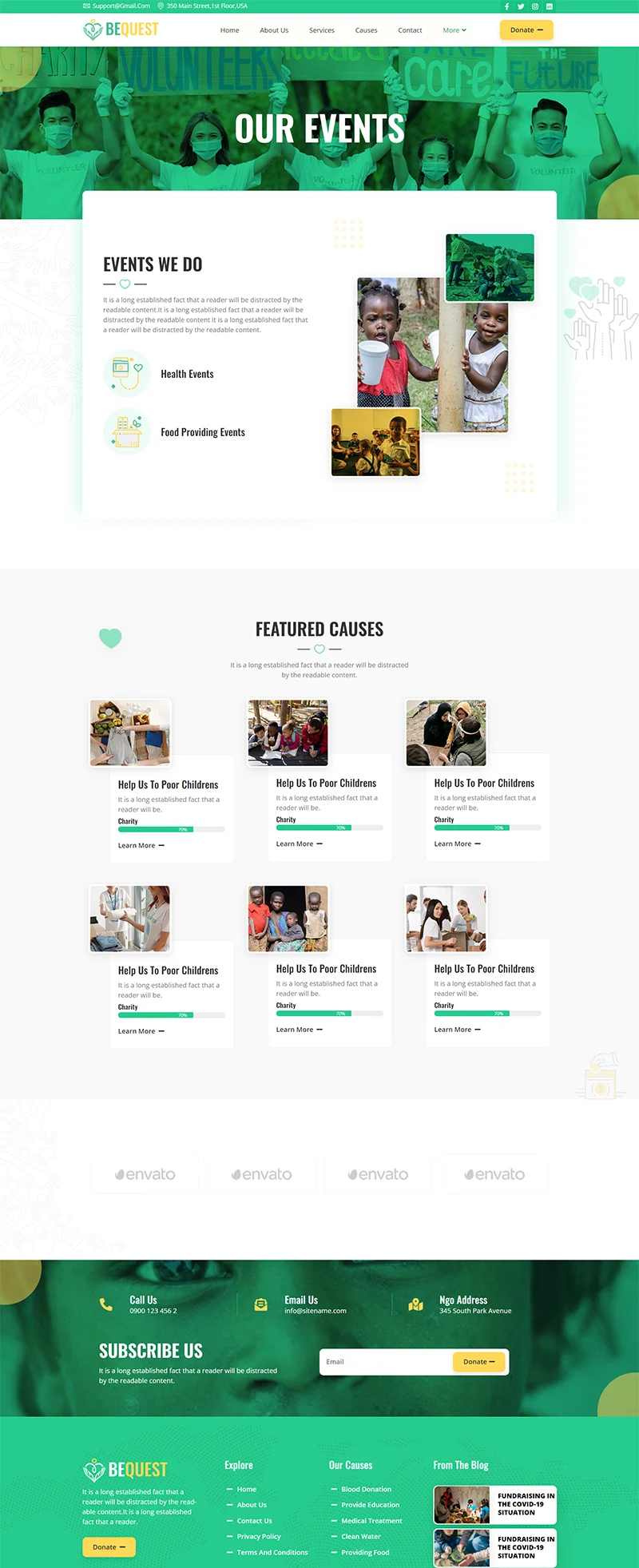 组织/机构 Elementor 模板活动页面预览