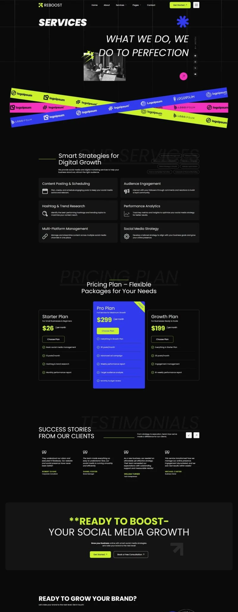 广告/营销 Elementor 模板服务页面预览