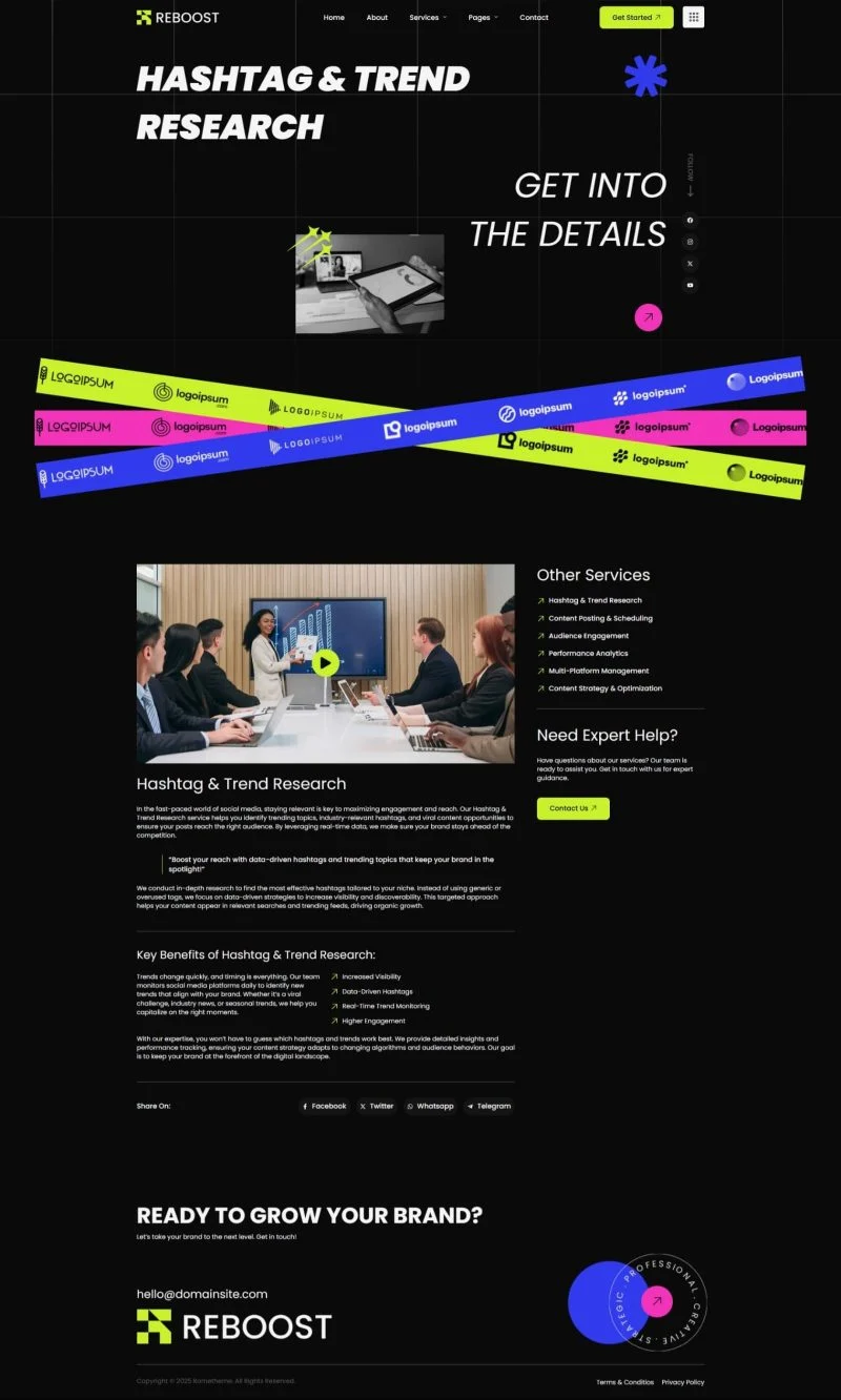 广告/营销 Elementor 模板服务详情预览