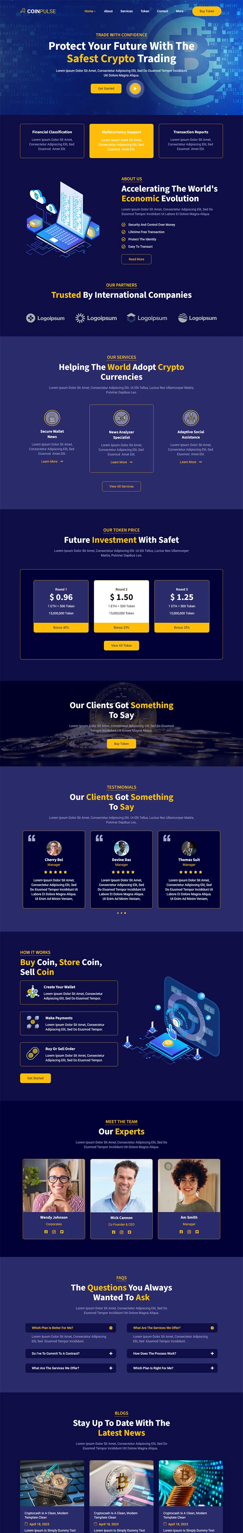 金融/投资 Elementor 模板首页预览