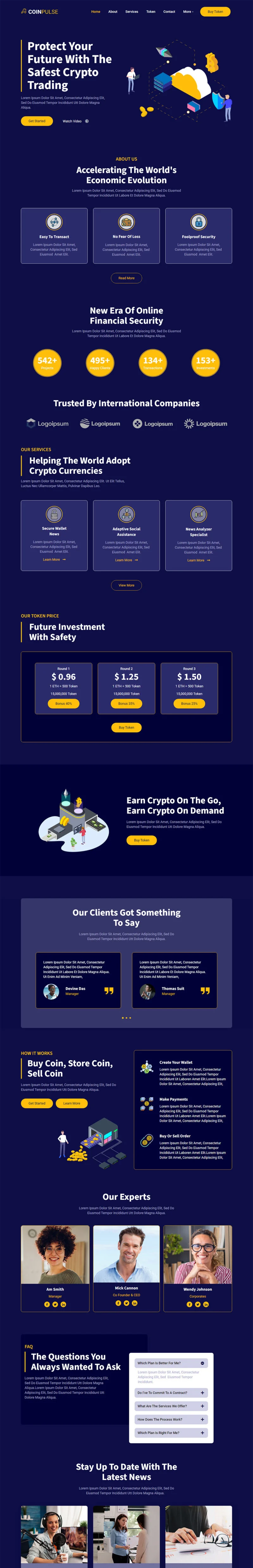 金融/投资 Elementor 模板首页预览
