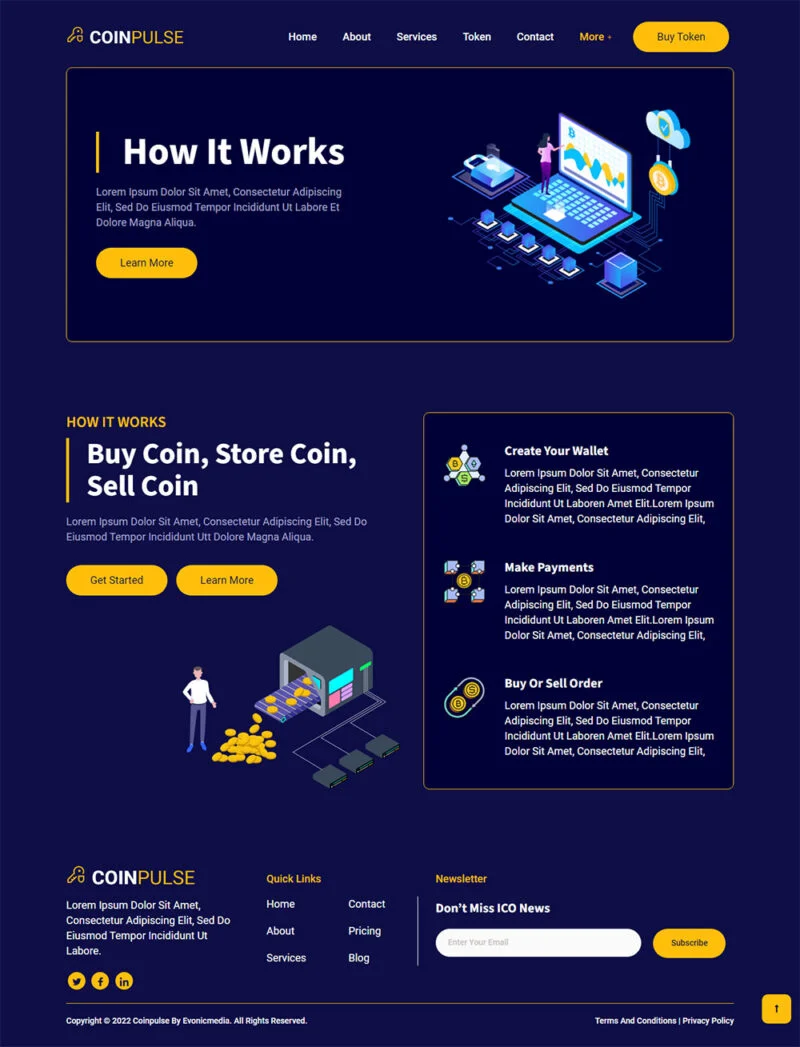 金融/投资 Elementor 模板服务流程预览