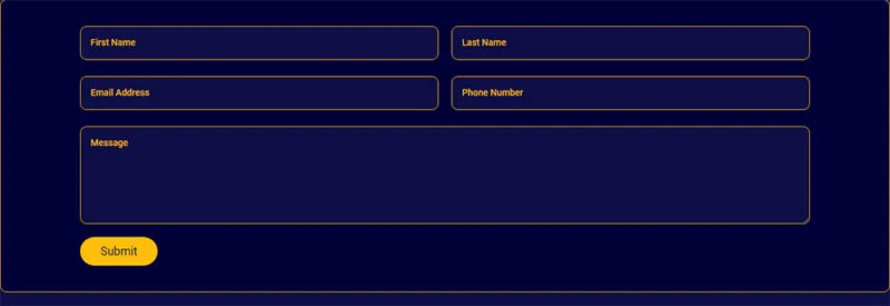 金融/投资 Elementor 模板表单预览