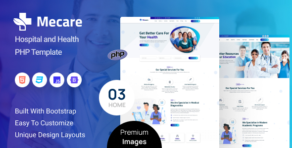 Mecare 医疗机构展示与预约 PHP 模板