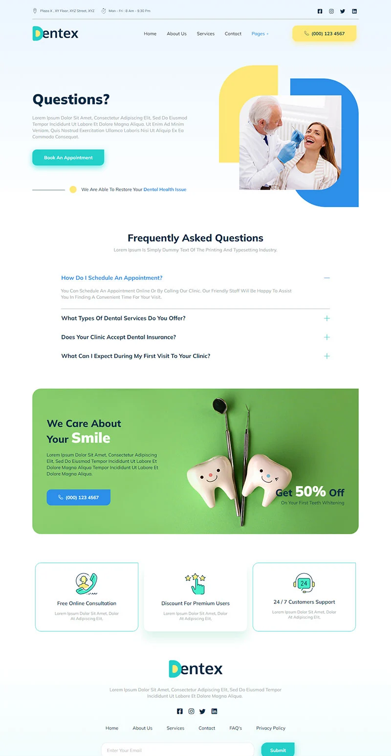 健康/医药 Elementor 模板常见问题预览