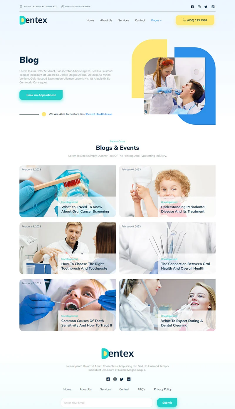 健康/医药 Elementor 模板博客页面预览