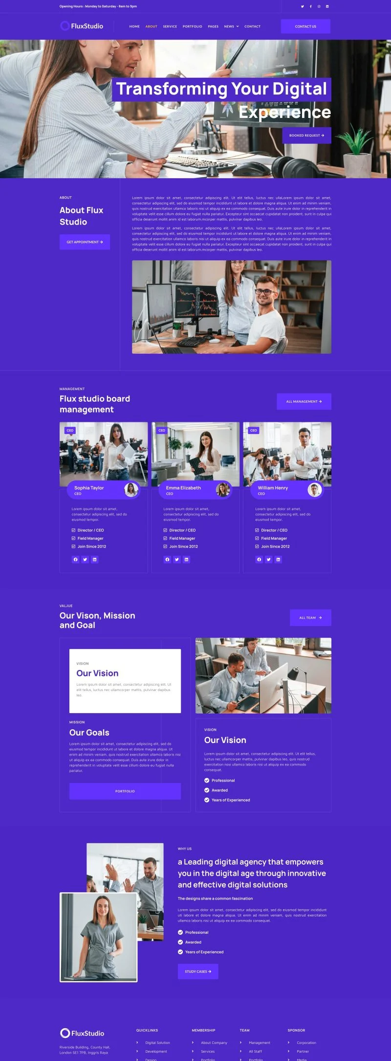 广告/营销 Elementor 模板关于我们预览