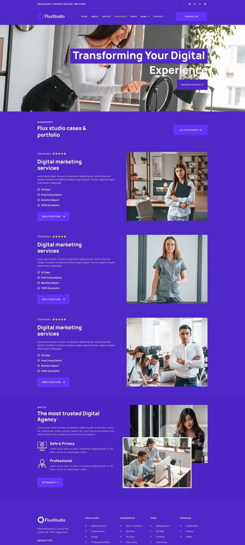 广告/营销 Elementor 模板案例页面预览