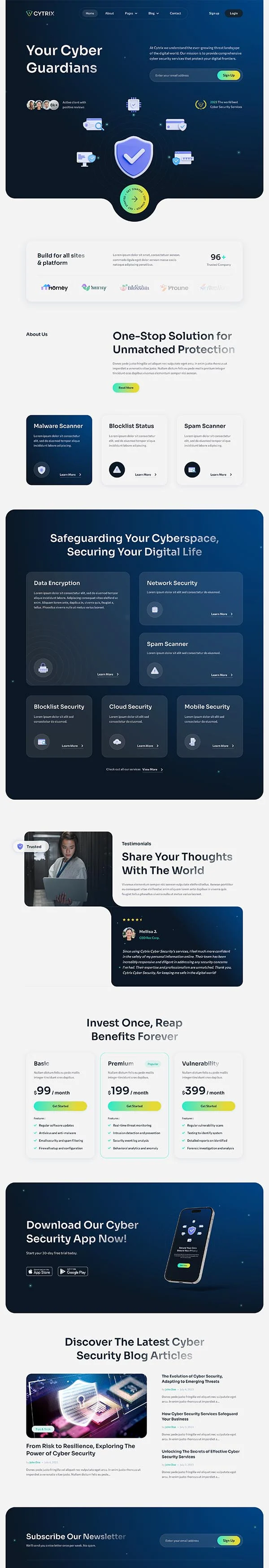 IT互联网 Elementor 模板首页预览