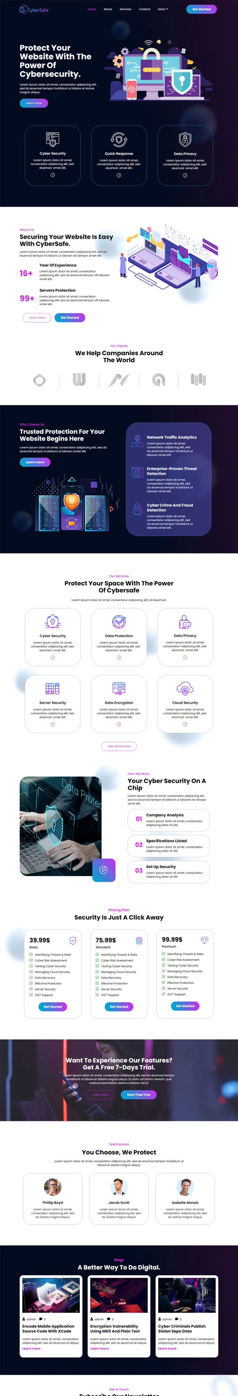 IT互联网 Elementor 模板首页预览
