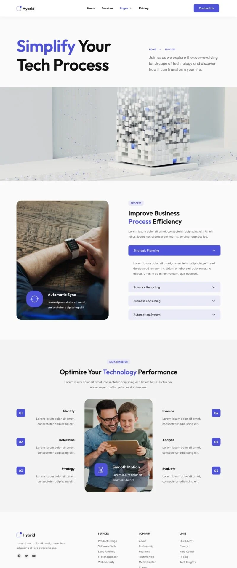 科技与IT服务Elementor网站模板_一键导入快速建站插图5-WP资源海 IT互联网 Elementor 模板服务流程预览