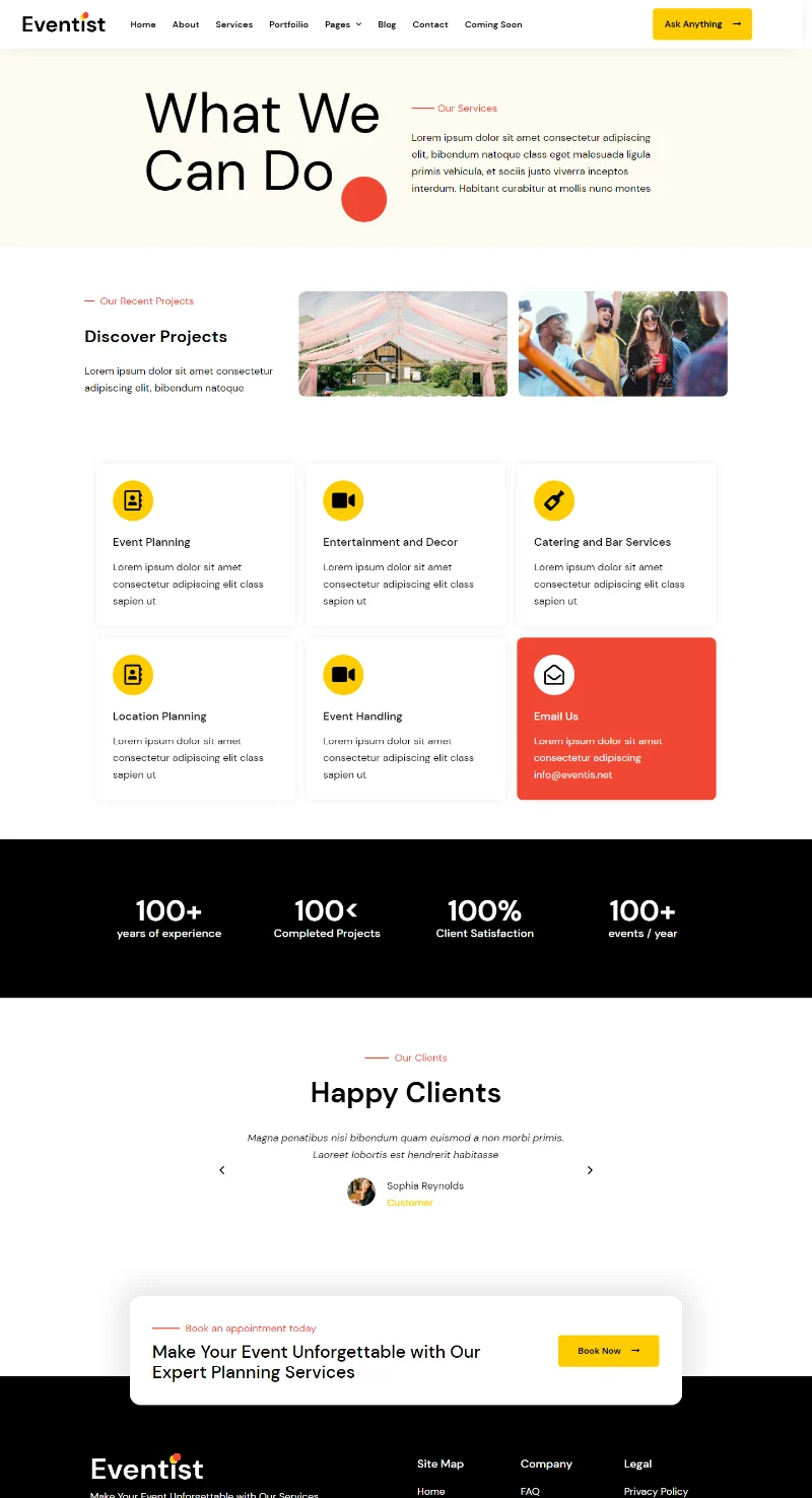 活动策划与执行Elementor网站模板_一键导入快速建站插图3-WP资源海 活动/赛事 Elementor 模板服务页面预览