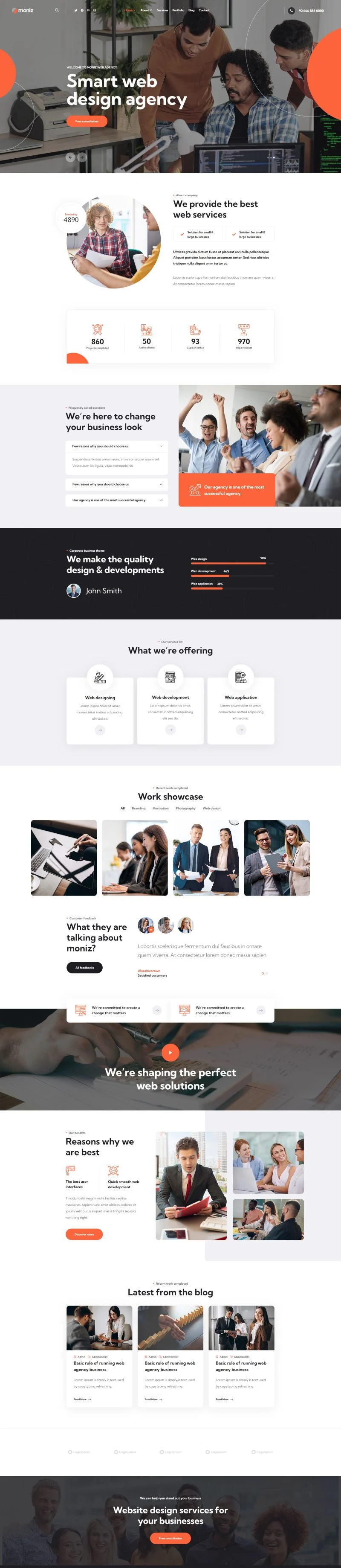 网页设计公司Elementor网站模板_一键导入快速建站插图1-WP资源海 广告/营销 Elementor 模板首页预览