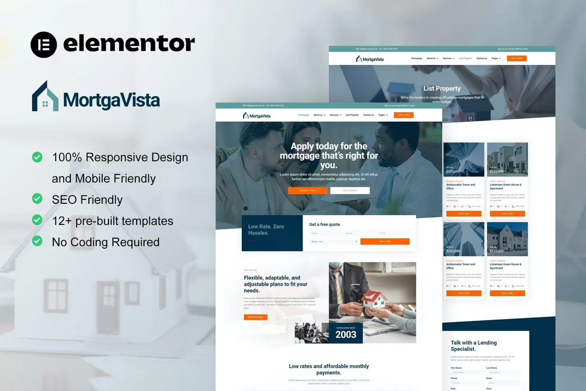 住房按揭服务公司Elementor网站模板_一键导入快速建站插图-WP资源海 金融/投资 Elementor 网站模板封面