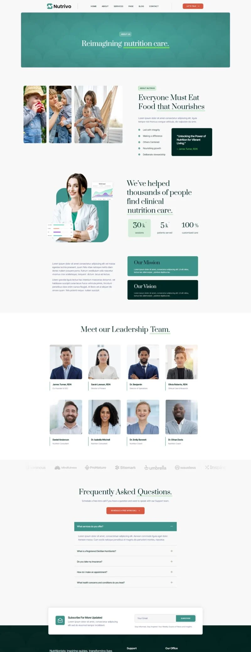健康/医药 Elementor 模板关于我们预览