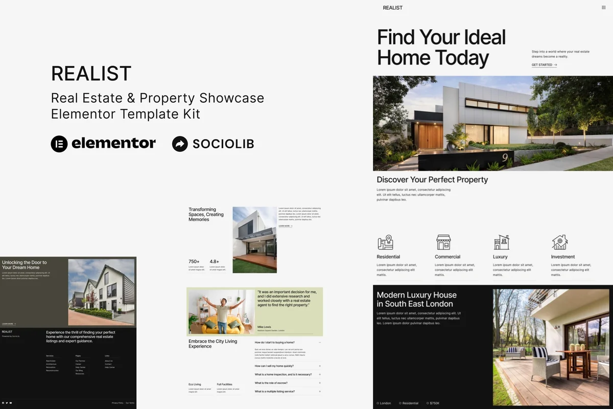 住宅与商业房源展示Elementor网站模板_一键导入快速建站插图-WP资源海 建筑/地产 Elementor 网站模板封面
