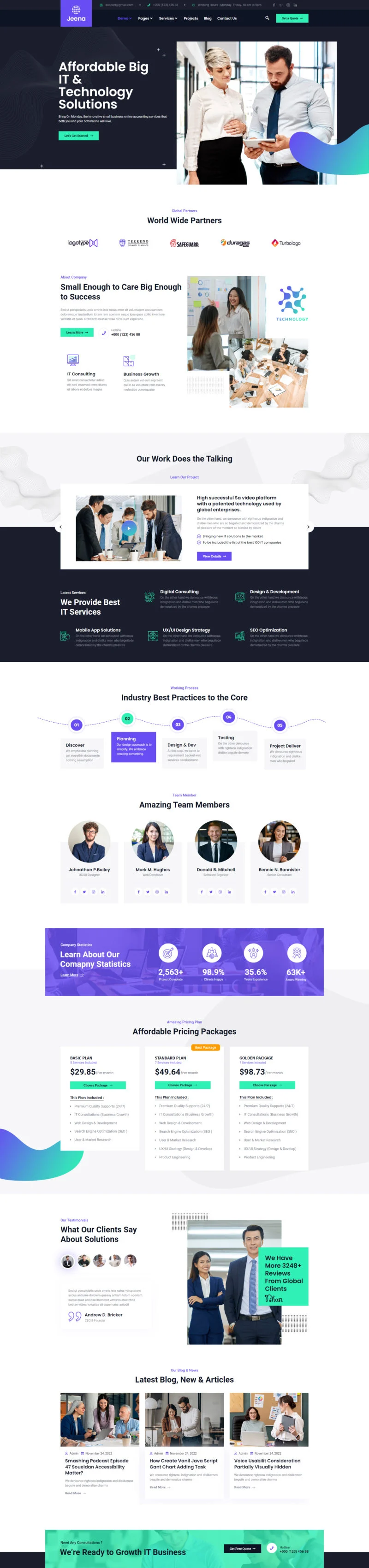IT互联网 Elementor 模板首页预览