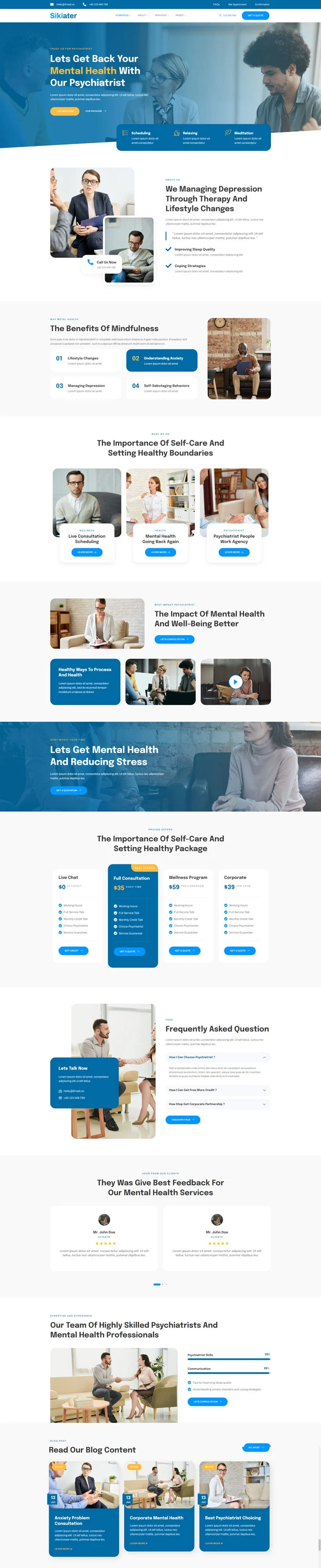 健康/医药 Elementor 模板首页预览