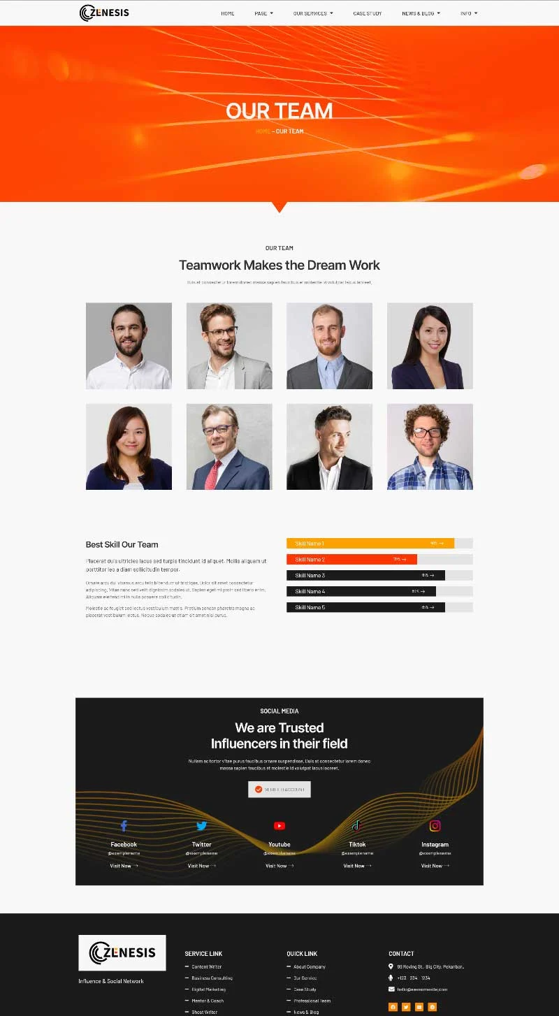 广告/营销 Elementor 模板团队页面预览