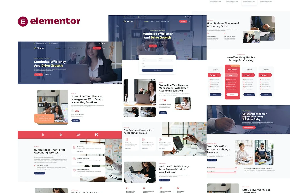 财务与会计服务Elementor网站模板_一键导入快速建站插图-WP资源海 金融/投资 Elementor 网站模板封面