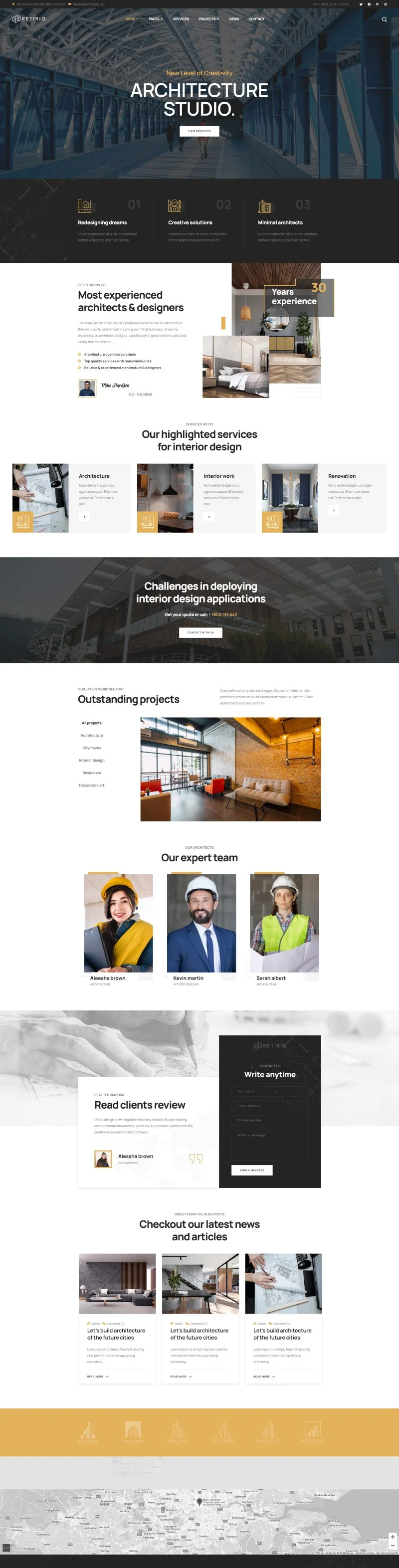 建筑/地产 Elementor 模板首页预览