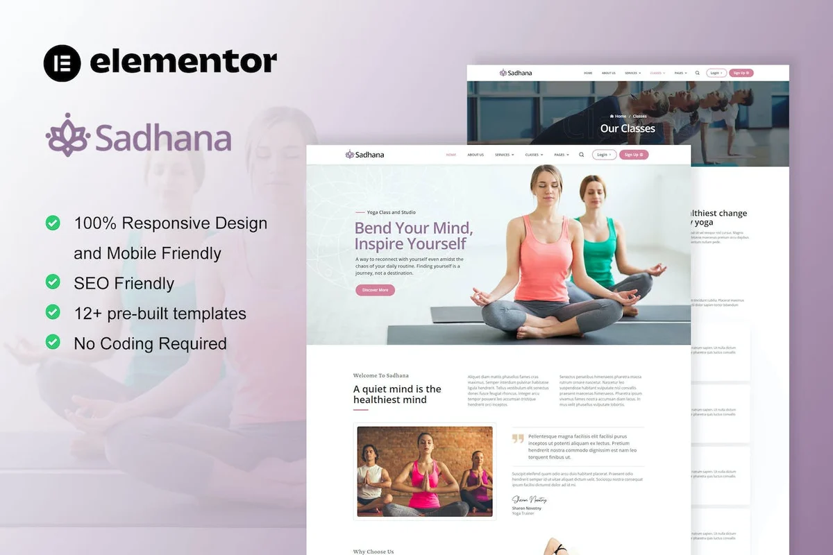 瑜伽教师与工作室Elementor网站模板_一键导入快速建站插图-WP资源海 瑜伽/冥想 Elementor 网站模板封面