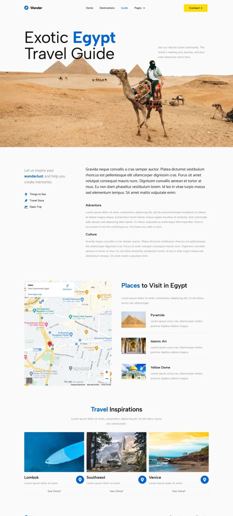 旅行指南与旅行社Elementor网站模板_一键导入快速建站插图3-WP资源海 户外/旅行 Elementor 模板指南页面预览