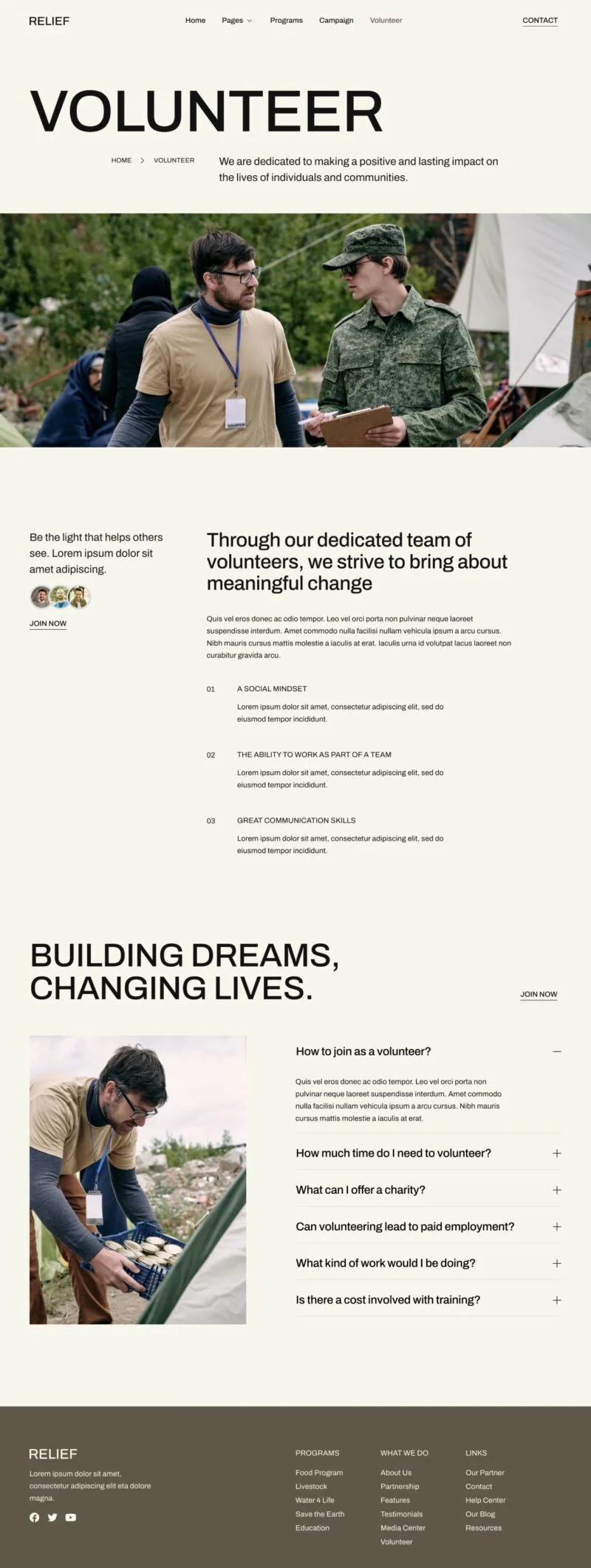 公益慈善与志愿服务Elementor网站模板_一键导入快速建站插图4-WP资源海 组织/机构 Elementor 模板志愿者预览