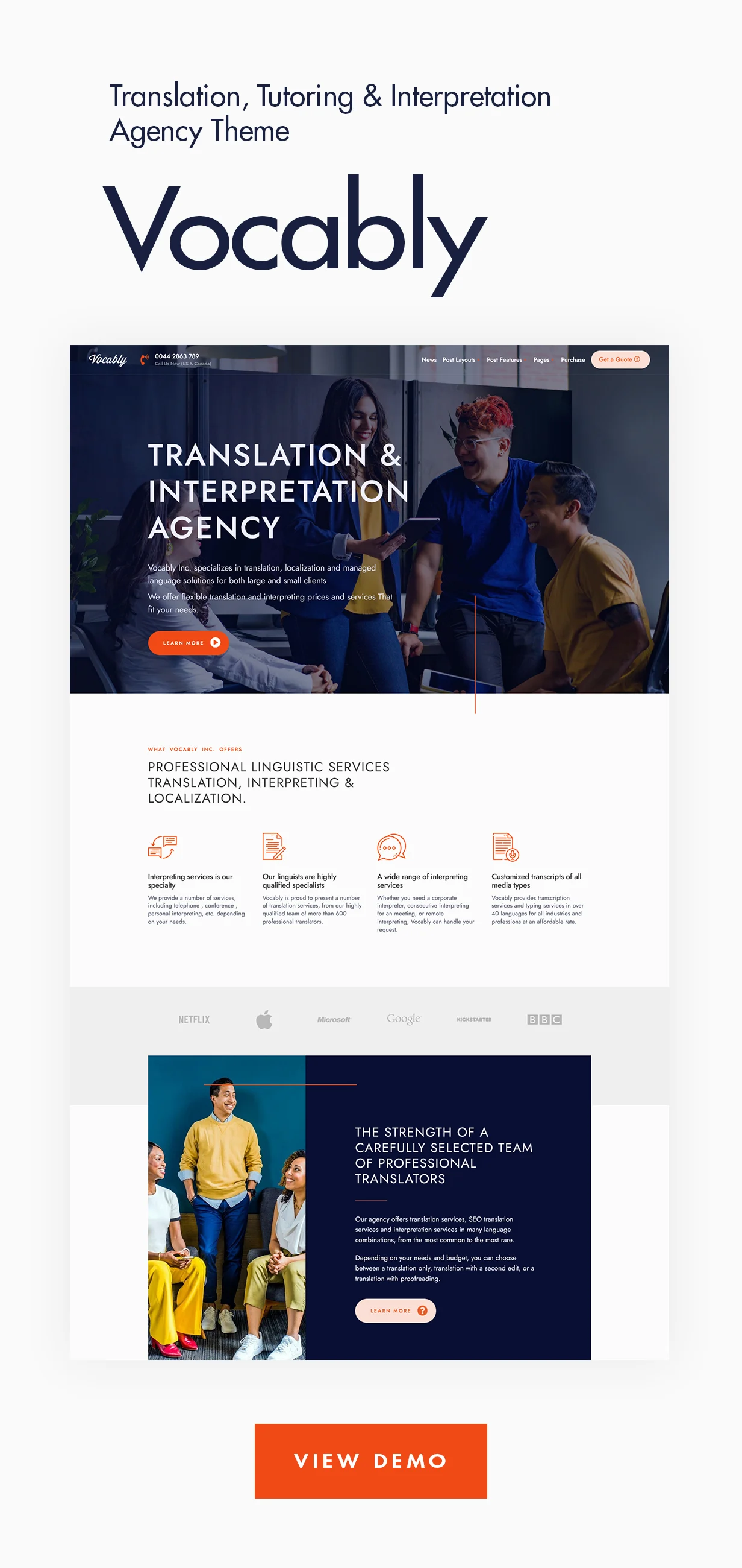 Vocably 翻译与口译机构 WordPress 主题插图1-WP资源海 desc