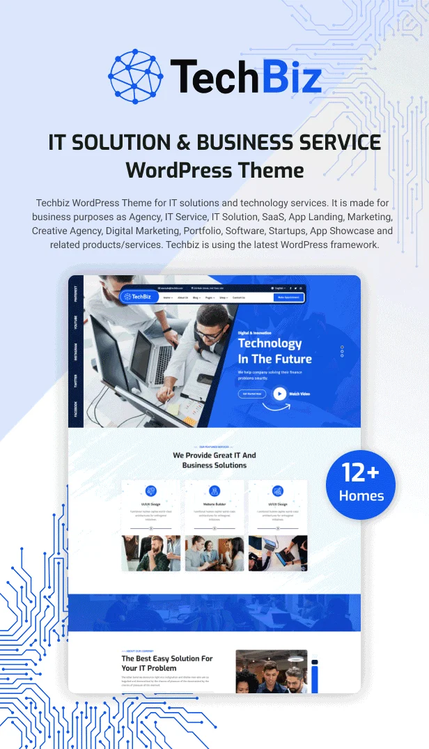 Techbiz IT 解决方案 WordPress 主题插图2-WP资源海 sale