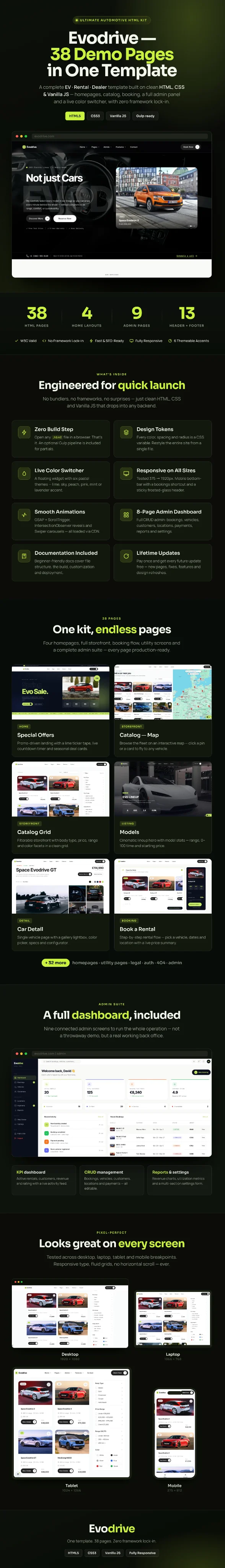 Evodrive 电动汽车经销与租赁 HTML 模板插图-WP资源海 Evodrive — Electric Car Rental & EV Dealer HTML Template - 1