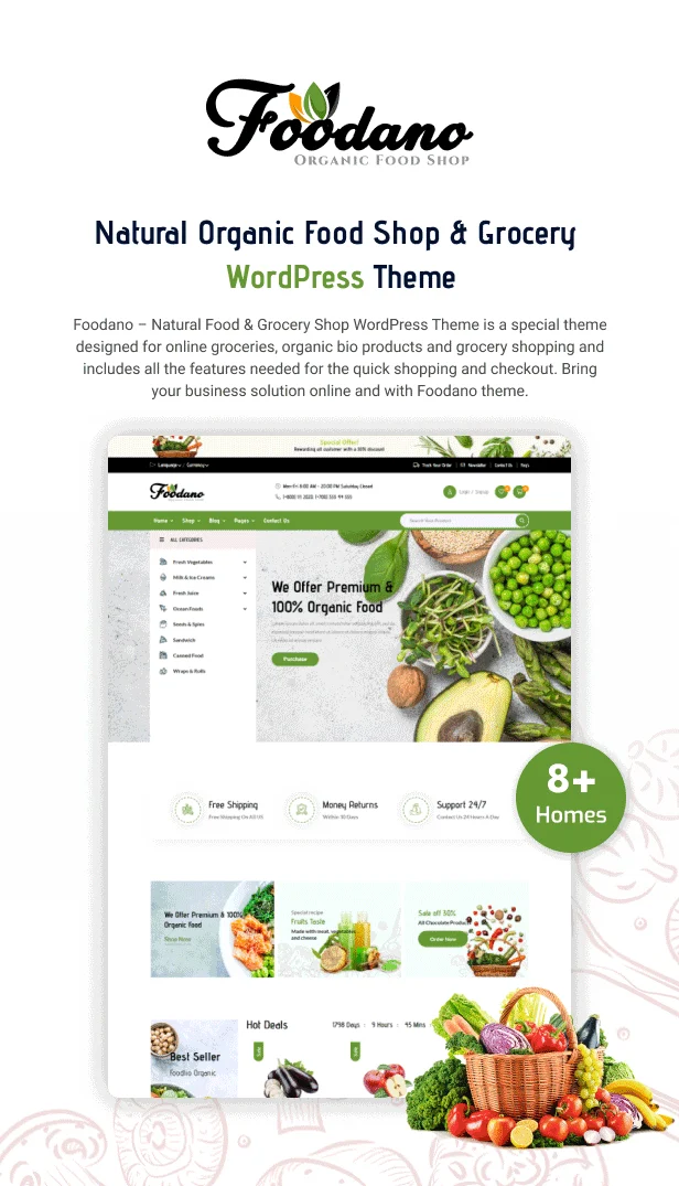 Foodano 有机食品与生鲜电商 WordPress 主题插图2-WP资源海 foodano theme