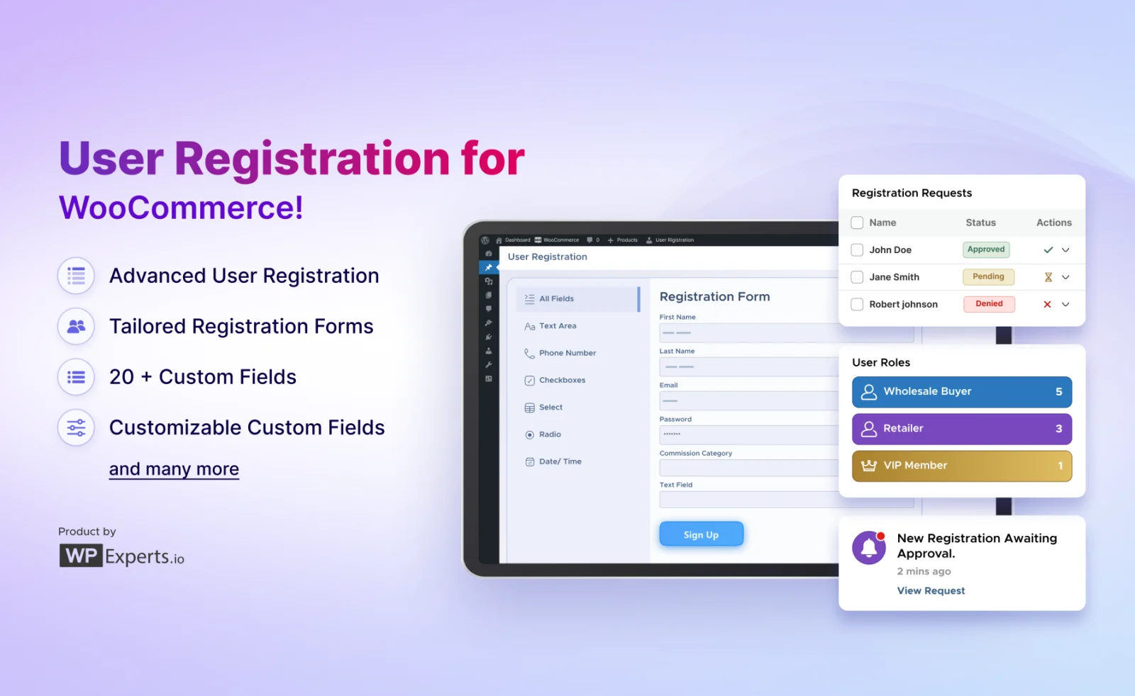 Custom User Registration Fields for WooCommerce 自定义注册表单字段 WordPress 插件插图-WP资源海 Custom User Registration Fields for WooCommerce 自定义注册表单字段 WordPress 插件