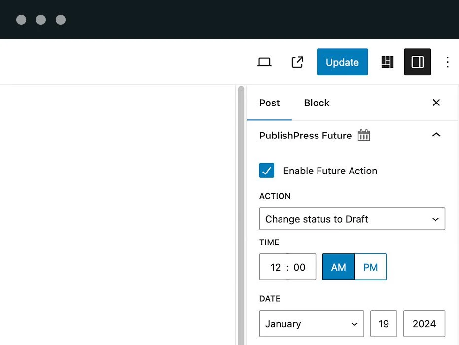 PublishPress Future Pro 内容定时发布管理 WordPress 插件插图5-WP资源海 Schedule future changes for any post